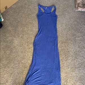 Women’s plain blue maxi dress